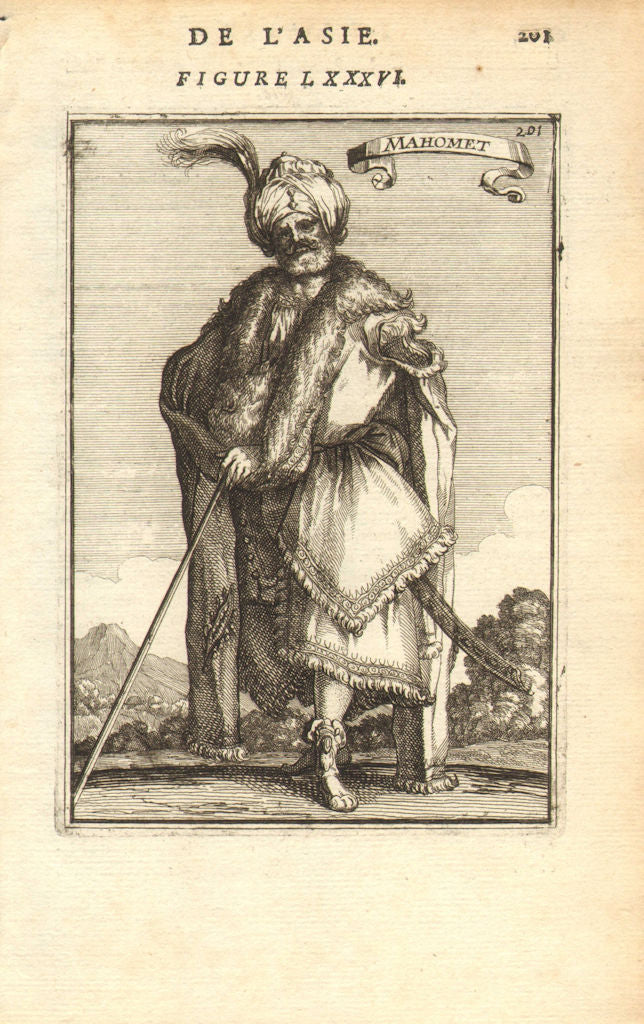 PROPHET MOHAMMED. Muhammad محمد 'Mahomet'. Islam Muslim Moslem. MALLET 1683